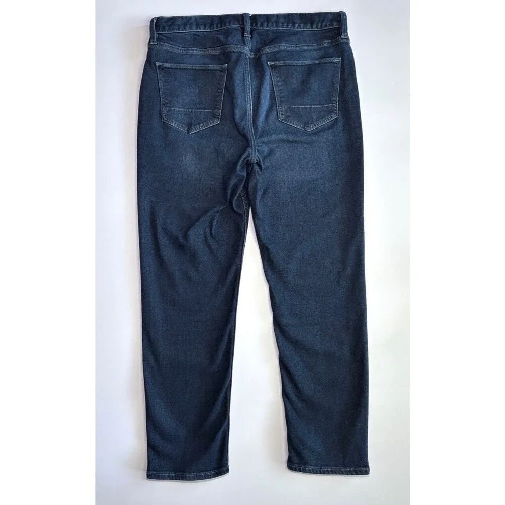 Banana Republic Traveler Men’s Slim Fit Tapered Dark Wash Denim Jeans Pockets